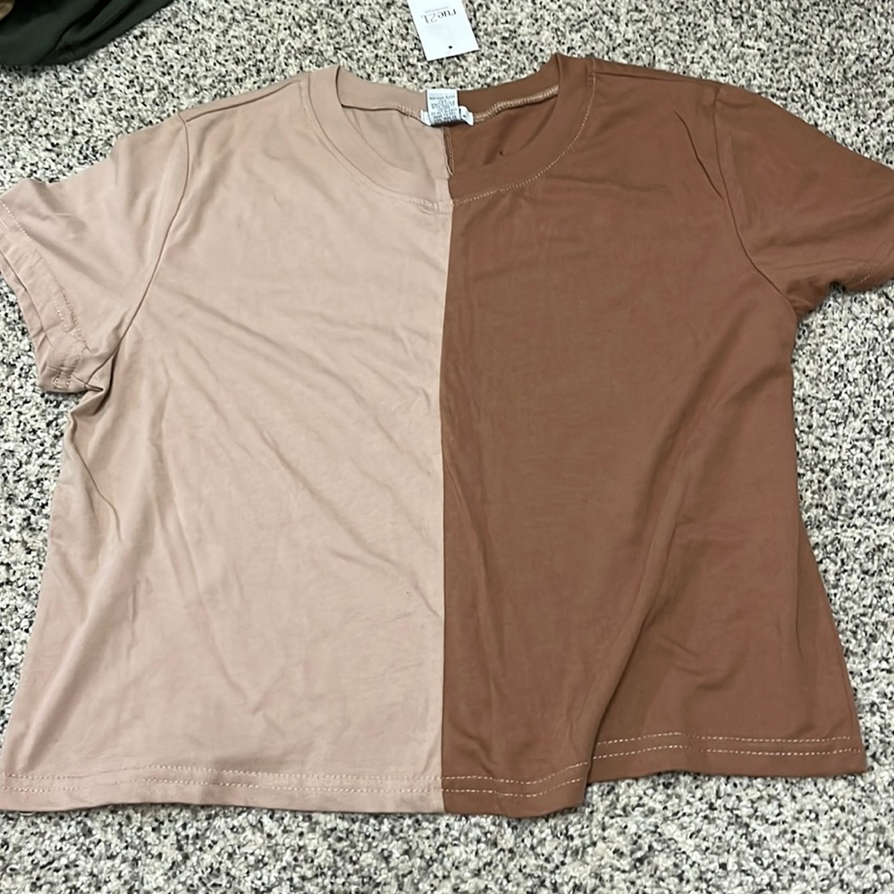 Brown split colored t-shirt, Rue 21